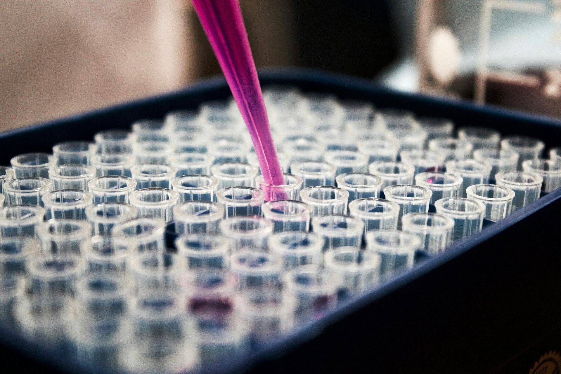 Laboratory research with scientific equipment
